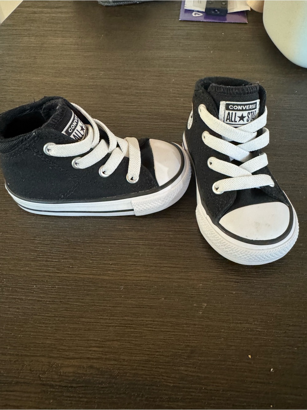 Converse Toddler Black and White Canvas High-Top Sneakers
